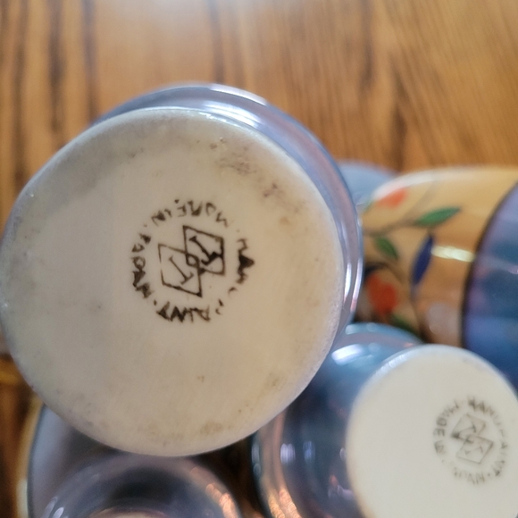 Vintage Lusterware Hand Painted Made in Japan Condiment Tray ~TT 5-piece S&P V&O - Picture 9 of 16